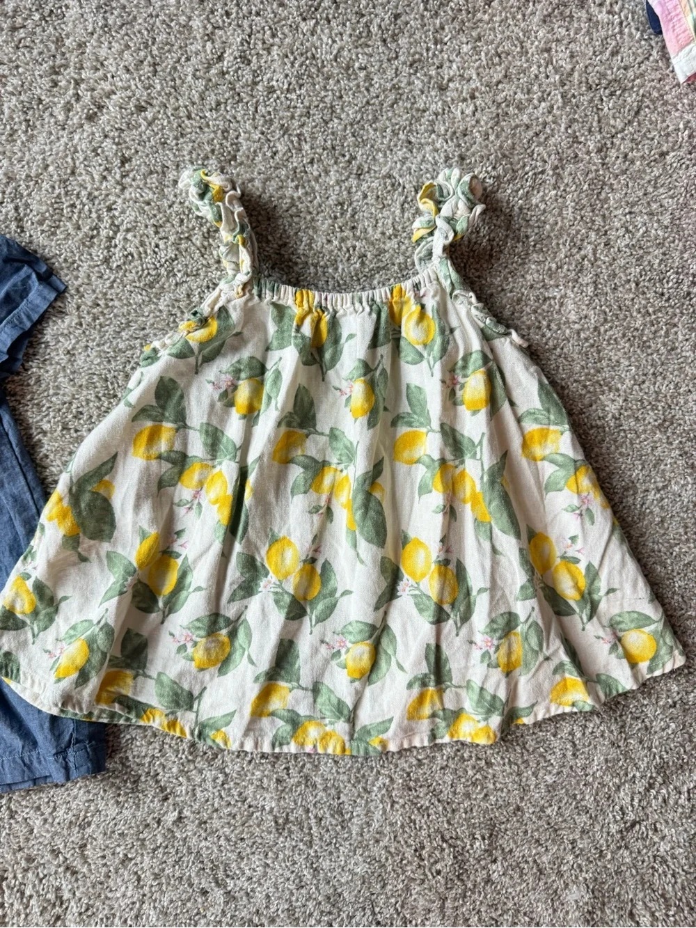 Carter’s Old Navy Girls Top Bundle Size 5T Chambray Shirt Lemon Tank